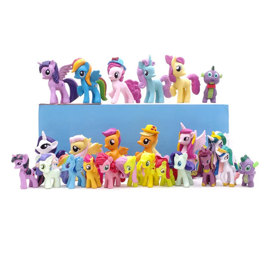 12 Pcs/Set My Little Pony Toys 4-7Cm Cute PVC Rainbow Horse  Action Figures Dolls For Girl Birthday Gift