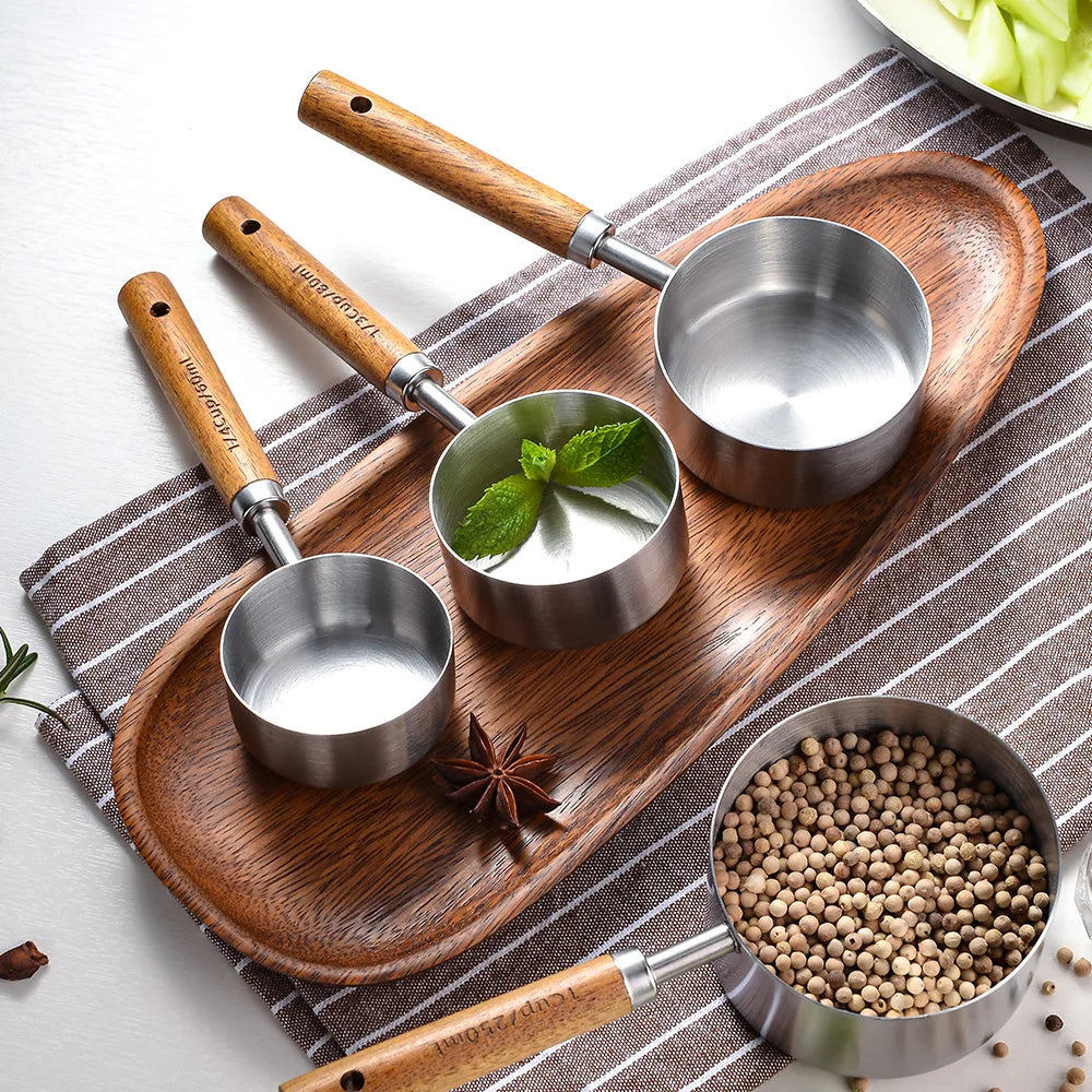 Gold Walnut Wooden Measuring Coffee Beans Powder Scoop Mini Tea Spoon Milk Powder Ice Cream Sugar Salt Spice Spoon Kitchen