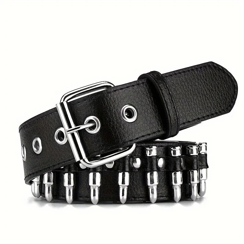 Punk Rivet Studded Belts Hip Hop PU Leather Goth Belt Trendy Jeans Pants Belt For Women Men