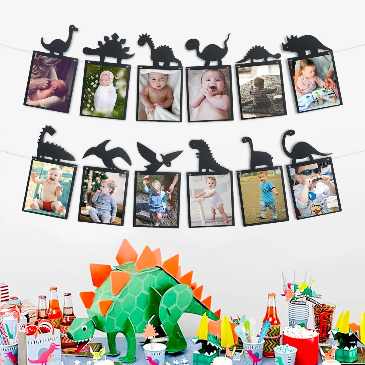 Cute Dinosaur Birthday Decorations Disposable Tableware Plates Cups Jungle Dino Party Banner Kids Summer Birthday Party Supplies