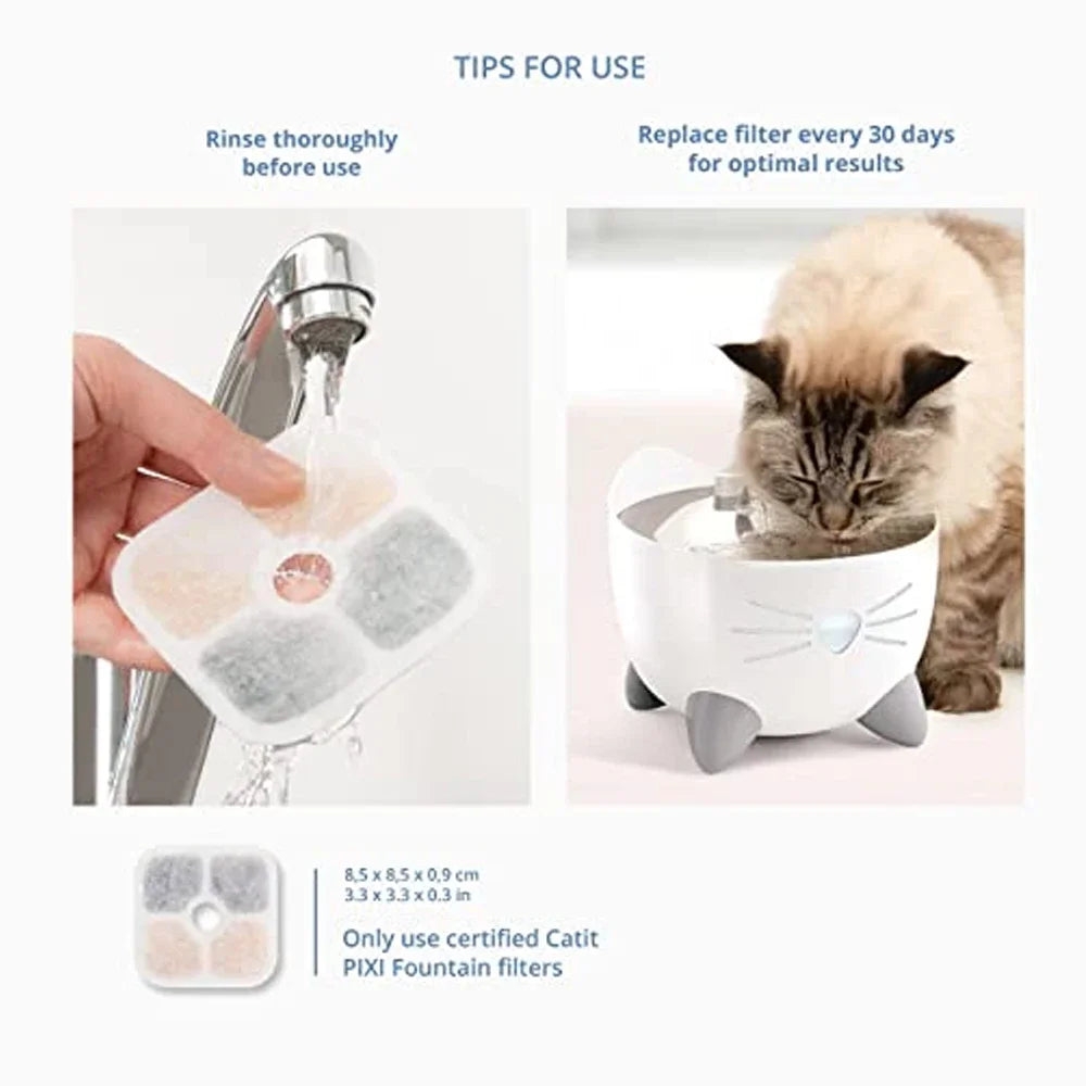 Activated Carbon Filter for Pi xi Cat Drinking Fountain Square Filters 12 Replacement Cat Dog Water Dispenser Replacement Filter