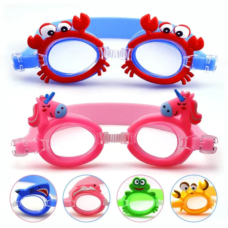 New Adjustable Waterproof  Anti-fog Swimming Goggles for Children Kids Cartoon Cute Swim Goggles Swimming Pool Accessories