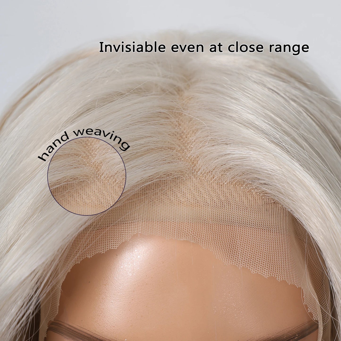 LOUIS FERRE Platinum 13*6 Lace Front Synthetic Wigs for White Women Long Straight Layered Wig Free Part Daily Party High Density