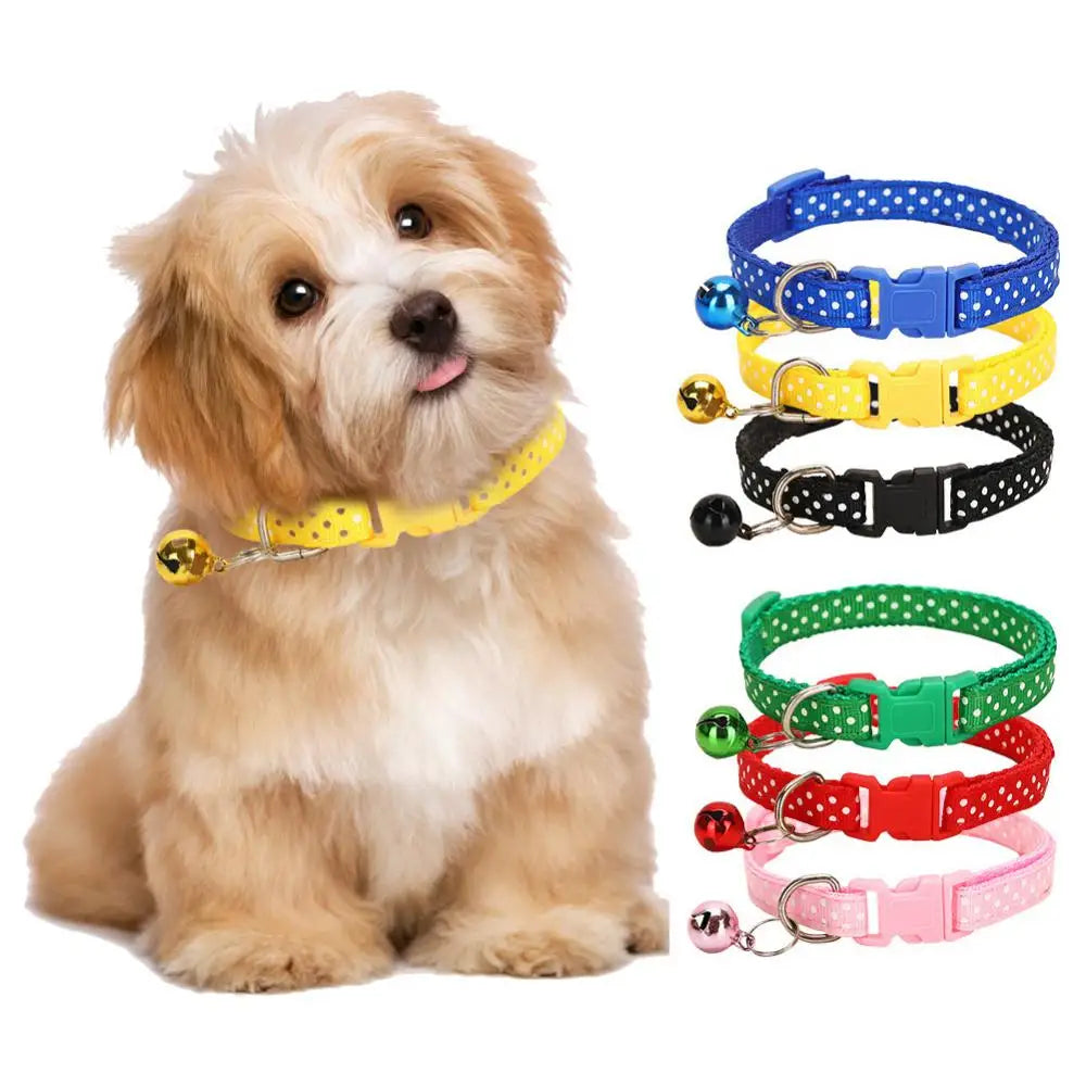 Multi-color Nylon Adjustable Cat Collar Small Large Cat Dog Universal Quick Separation Small Necklace Leash Bell Pet Products