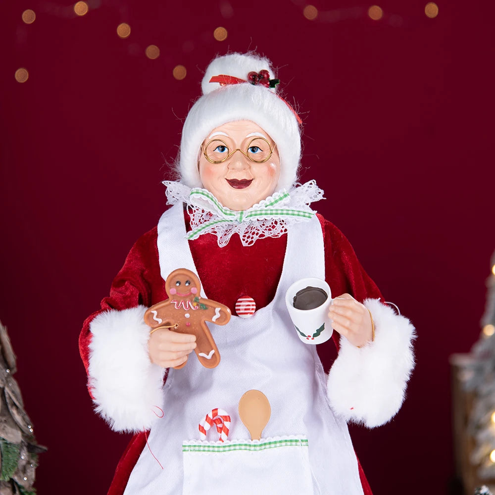 Santa Claus Granny Doll 50cm Standing Santa Claus Ornament Christmas Scene Doll Decoration 2024 Christmas Gift For Children