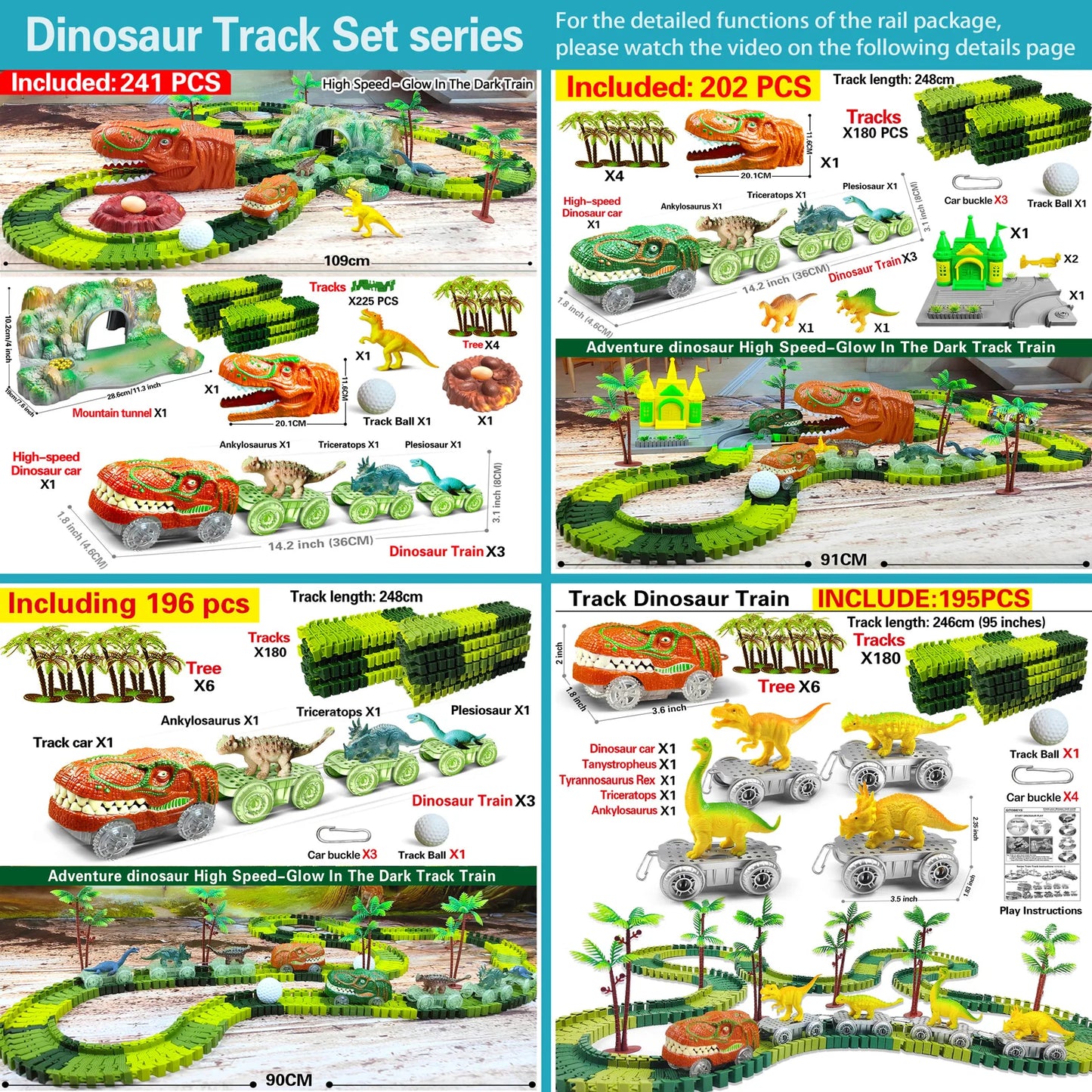 Dinosaur Train Toys Create A Dinosaur World Road Race-Flexible Track Playset ,Dinosaurs Toys Race Car for Old boy Girls