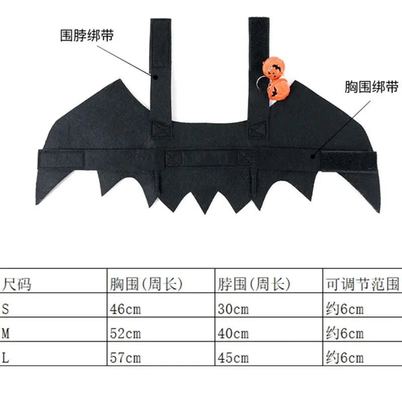 Halloween Cute Pet Dog Cat Clothes Black Bat Wings Harness Costume Cosplay Party Pets Decoration Supplies Cats Dogs Accessories