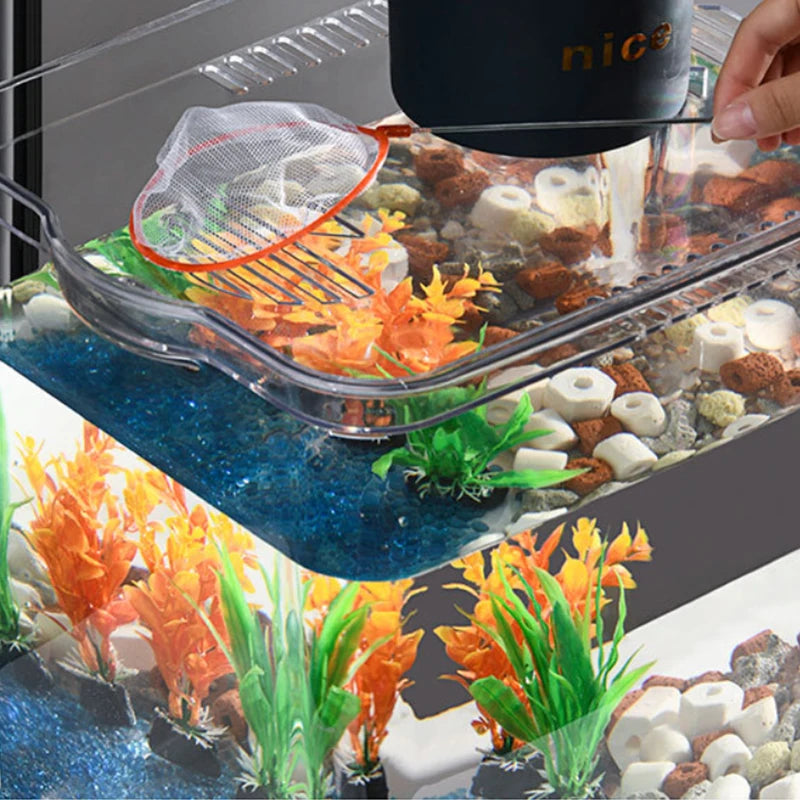 Aquarium Box Plastics PET Mobile Small Ecological Water Tank Ultra-white Organic Glass Explosion-proof Fish Tank Home Decor