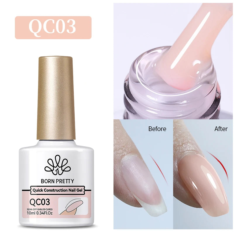 BORN PRETTY 10ML 8-in-1 Strong Nail Glue Gel Nail Polish Transparent Clear Function Gel Thickness Rubber Base Rhinestone Glue