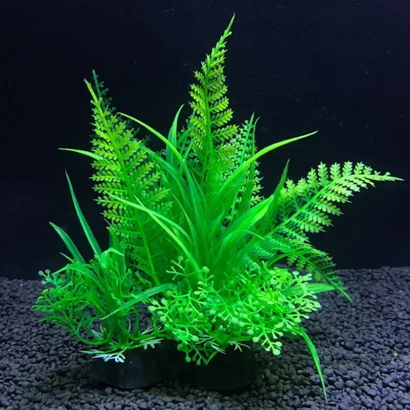 Aquarium Decor Plants Water Weeds Ornament –12 Pieces Aquatic Greenery Underwater Fish Tank Grass Decoration Accessories 14cm