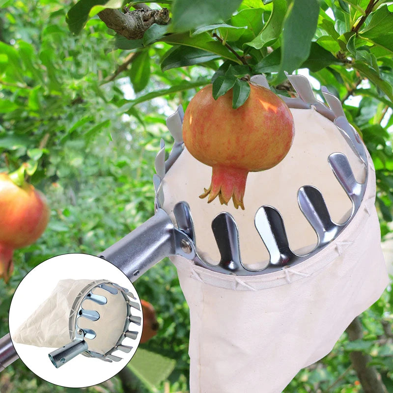 Metal Fruit Picker Gardening Peach High Tree Picking Catcher  Garden Orchard Fruit Collection Bag Net Tools Without Handle