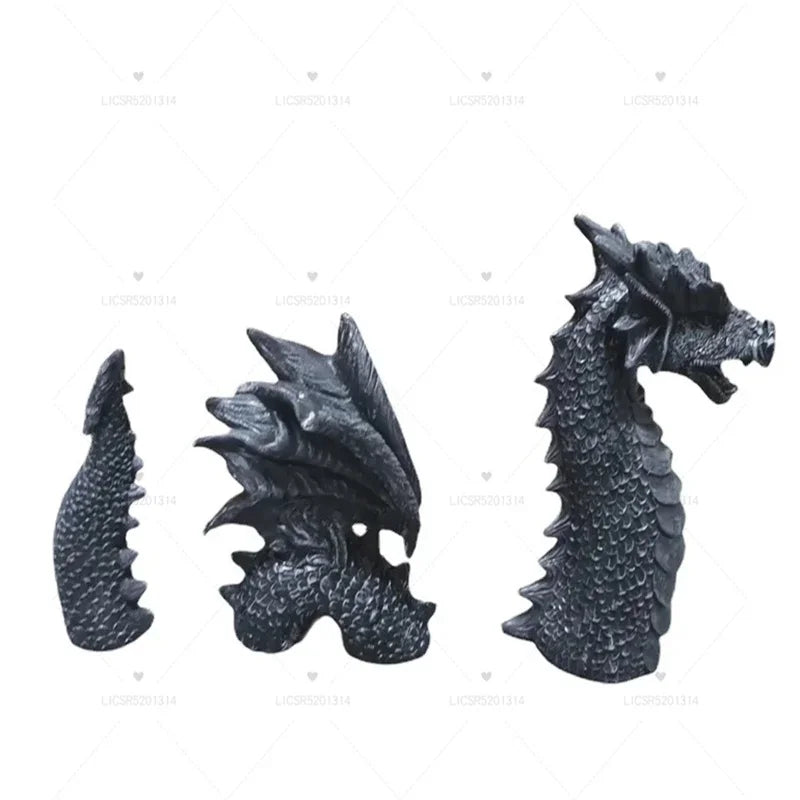 Dragon Sculptures Resin Giant Lawn Sculpture Gothic Fantasy Dragon Figures Art Garden Patio Lawn Statues Furnishings Decoration