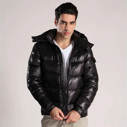 Eternal classic Down Jacket Men Hooded Winter Down Jacket Detachable Hat White Goose Down Filling Warm Casual Coat Send dust bag