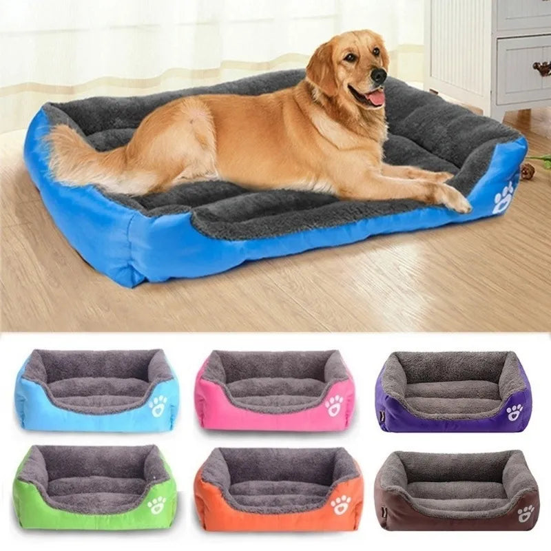 Plus Size Bed with Machine Washable Warm Cozy Large Dog House Soft Fleece Nest Dog Baskets House Mat Blanket Waterproof Kennel