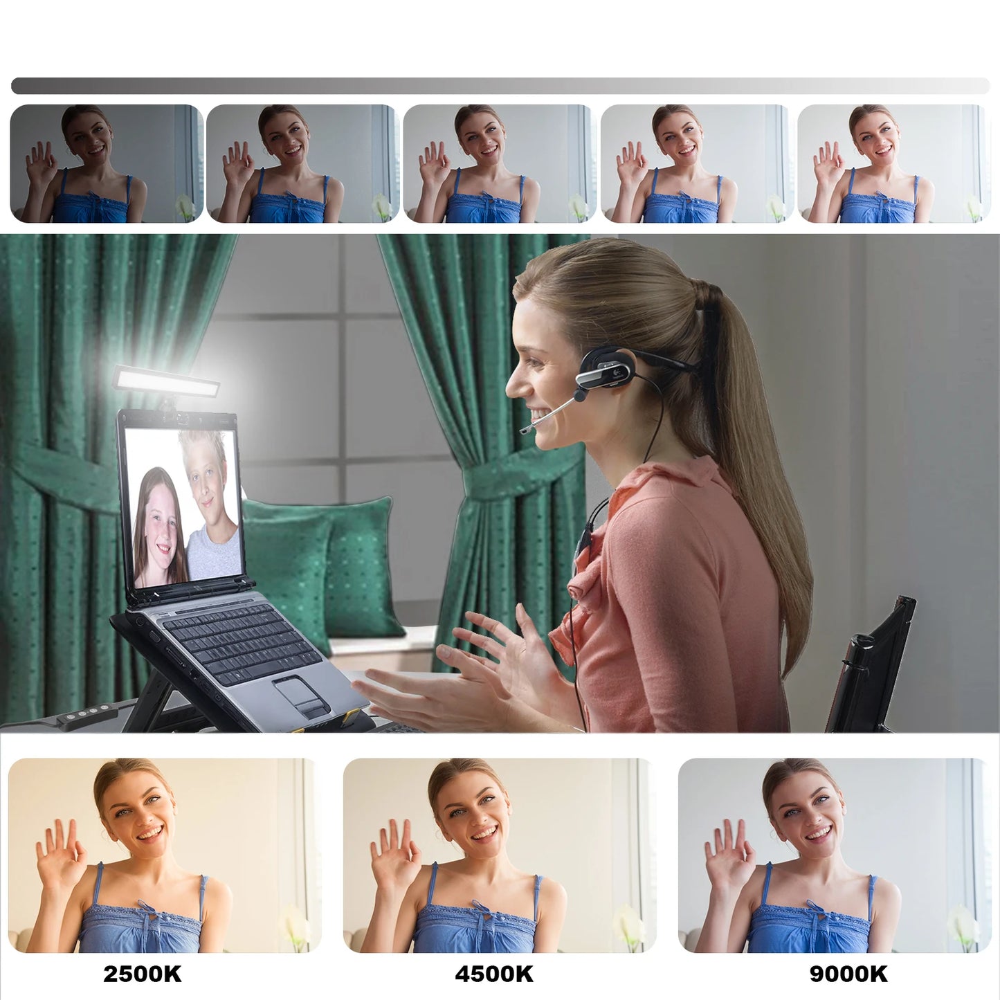 LUXCEO WS66 Webcam Lighting for Laptop Zoom Calls Meeting Online Class Youtube Tiktok Live Streaming Video Conference Light Kit