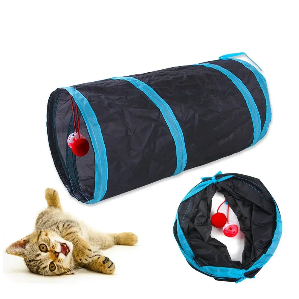 Cat Tunnel Interactive Funny Collapsible, S T Pass Play Tunnels, Foldable Cat TunnelCat Toy, Breathable Drill Barrel for Indoor