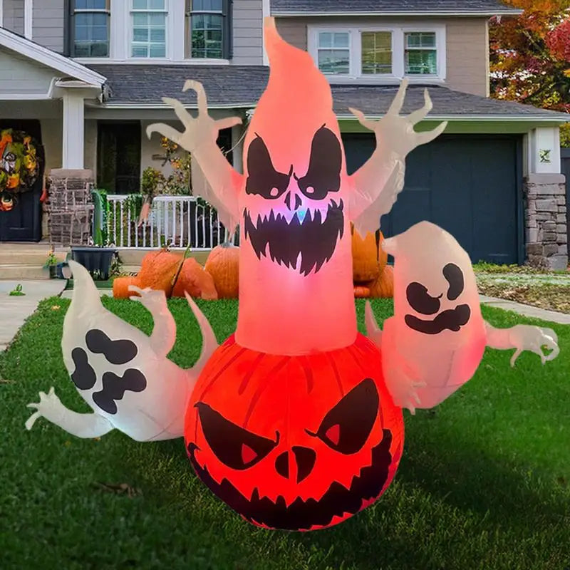 Halloween Inflatable Pumpkin Balloon Blow Up Film Ghost Decoration Yard Decorations Clearance With Build-In Leds For Balcony