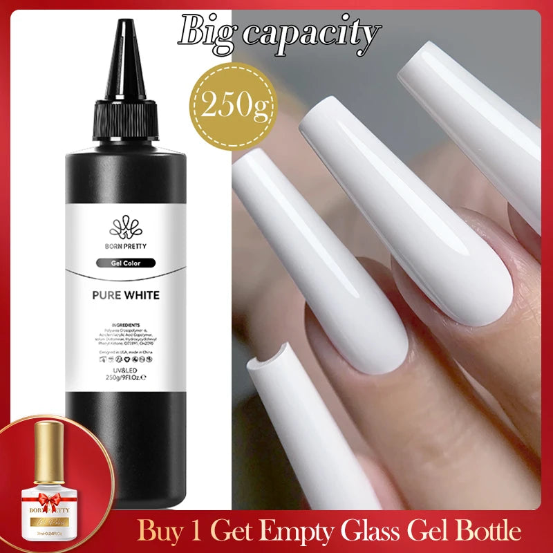 BORN PRETTY Clear 225g Jelly Extension Nail Gel Polish Milky White Camouflage Hard Gel Acrylic Nail Art Vernis Semi Permanent