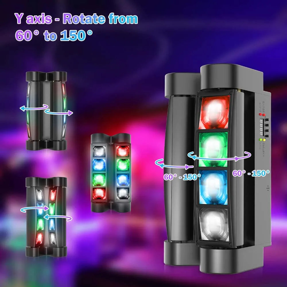 Hot-sale Moving Head Mini Spider 8*3W LED Stage Light DMX 512 Dual Sweeper Pulse Strobe Effect Moving Head Light LM30A