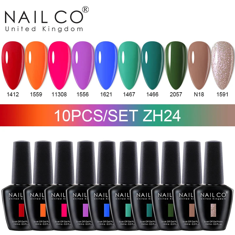 NAILCO 15ml 10/20pcs Gel Nail Polish Set Spring Summer Color UV Gel Nail Art All For Manicure  Gel Paint For DIY Professionals