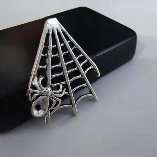 Creative 3D Silver Spider web Metal Badge For Zippo Kerosene Petrol Lighter DIY Handmade Decor Accessory Smoking Gadget Man Gift