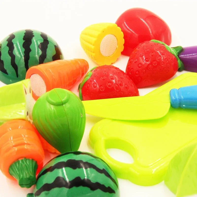 Drop Shipping 10PC /Set Plastic Kitchen Toy Fruit Vegetable Cutting Kids Pretend Play Toy Educational Cook Cosplay Kitchen Toys