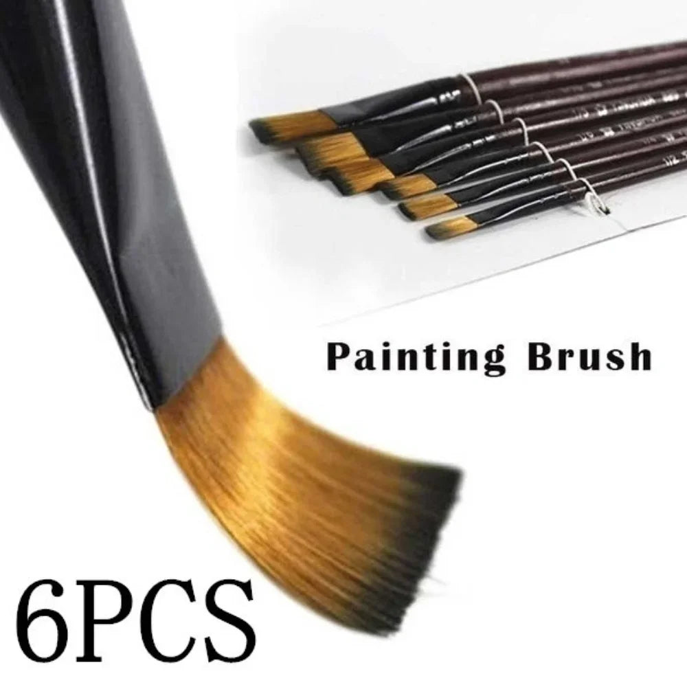 Professional Painting Set 6pcs Acrylic Oil Watercolors Artist Paint Brushes