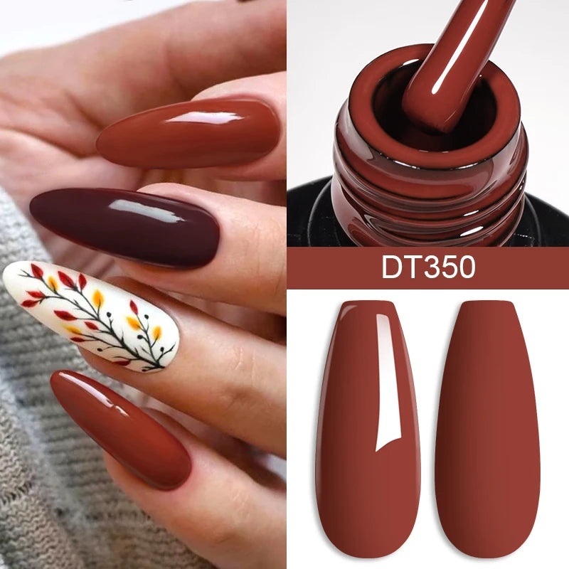 MEET ACROSS 7ml Dark Red Gel Nail Polish Nail Art Gel Burgundy Aunt Red Winter Semi-Permanent Long-Lasting Varnish Manicure