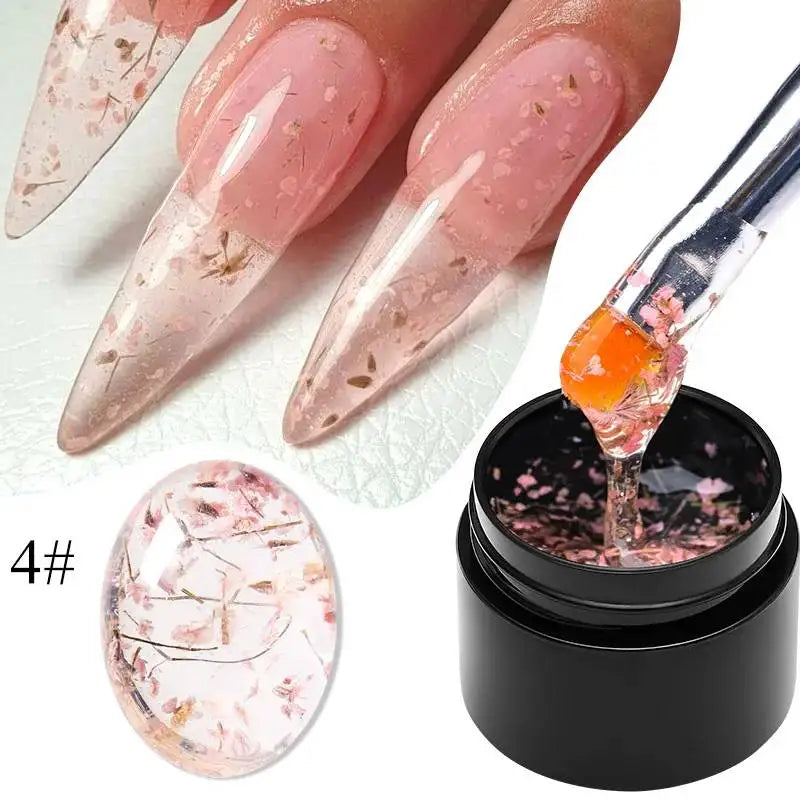 8ml Clear Non Stick Hand Solid Extension Nail Gel Polish Carving Flower Nail Art Building UV Gel Acrylic Varnish Manicure DIY