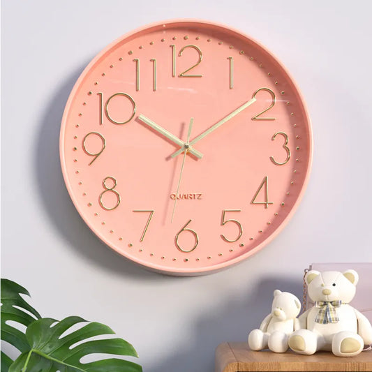 New Nordic Wall Clock Modern Minimalist Round Wall Clock Decorative for Living Room Machinery Quartz Wall Clock Silent Vintage