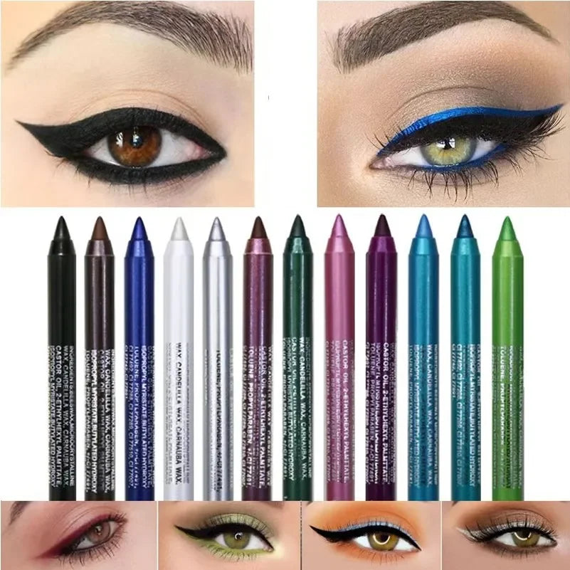 11 Colors Long-lasting Eye Liner Pencil Waterproof Pigment Blue Brown Black Eyeiner Pen Women Fashion Color Eye Makeup Cosmetic