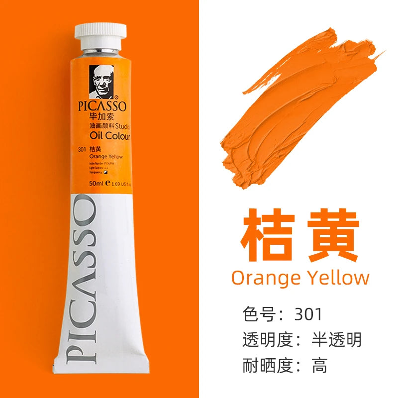 170ml LargeTubes Oil Paint Non-Toxic Excellent Tinting Strength, Mixable for Canvas Painting Artist Beginners DIY Art Supplies