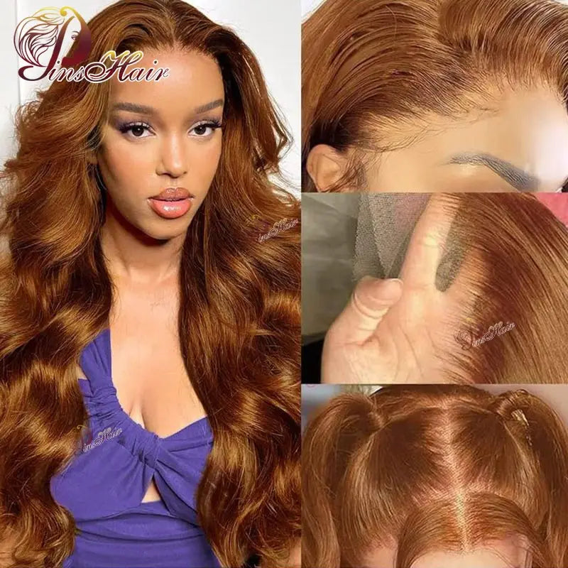 30 Inch Ginger Blonde 13X6 Lace Front Wig 13X4 Body Wave Human Hair Wigs Transparent Brazilian Human Hair Wig For Black Women