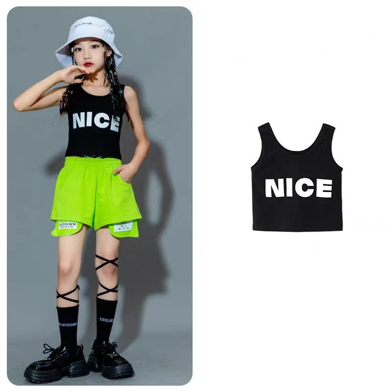 Summer Girls Tank Top Star Crop Tops For Kids Teenager Sleeveless Vest Letter Camisole 2-10Yrs Children's Clothes Fashion