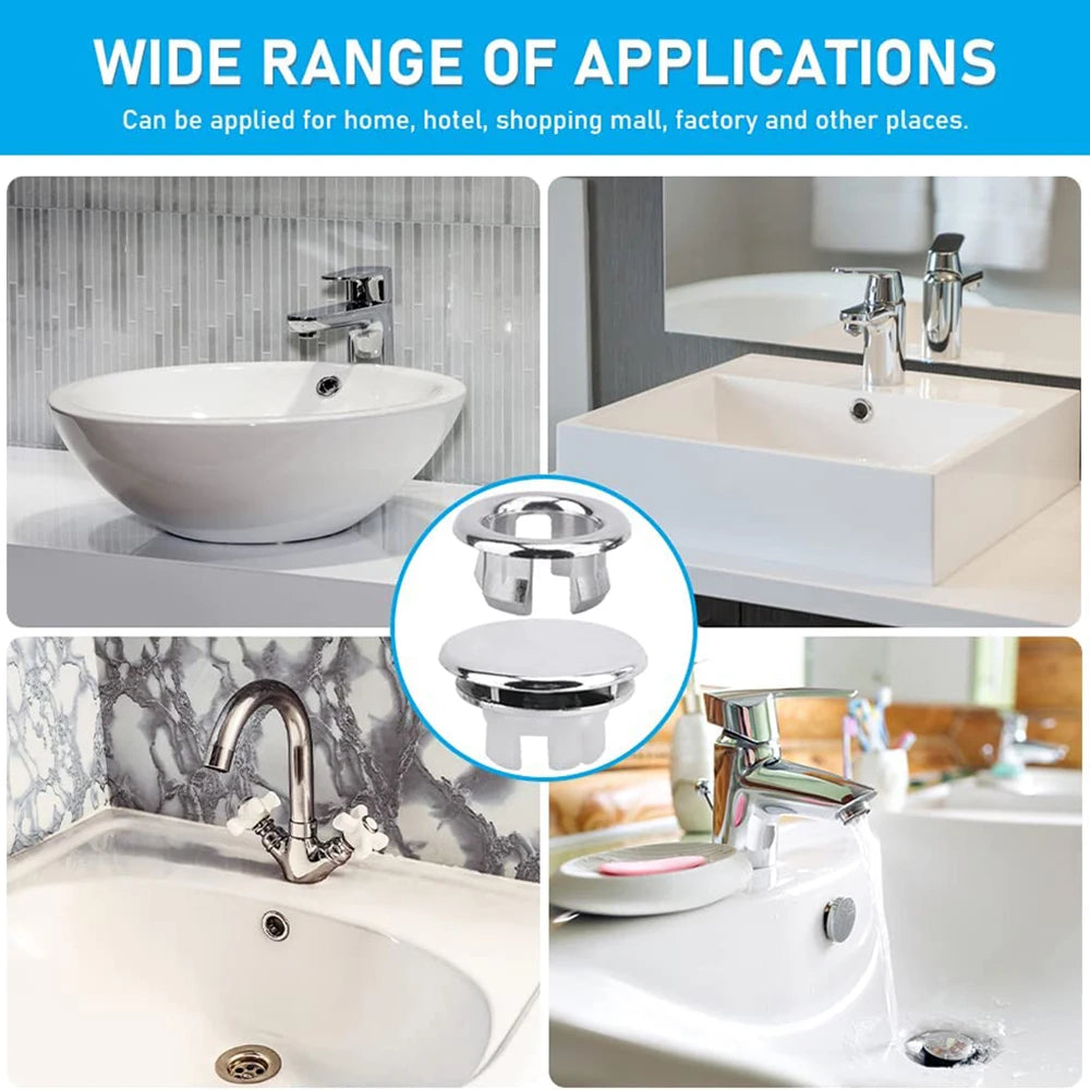 4/1Pcs Sink Hole Round Overflow Cover Basin Trim Bath Drain Cap Wash Basin Hollow Overflow Rings Kitchen Bathroom Accessories