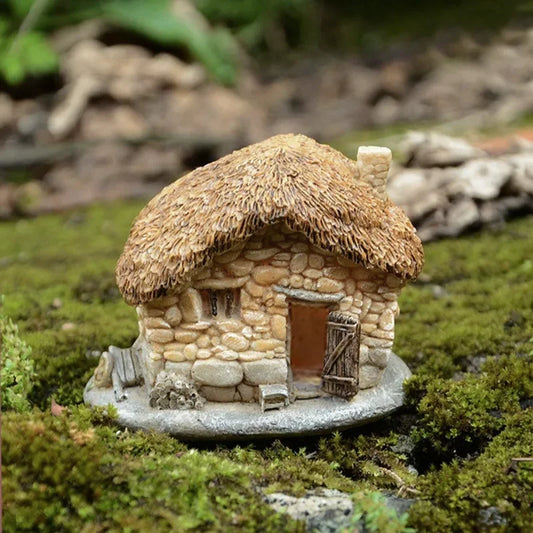 Miniature Fairy Garden Decoration Cottage House Figure for Outdoor Garden Patio Micro Landscape Yard Bonsai Decor Home Ornaments