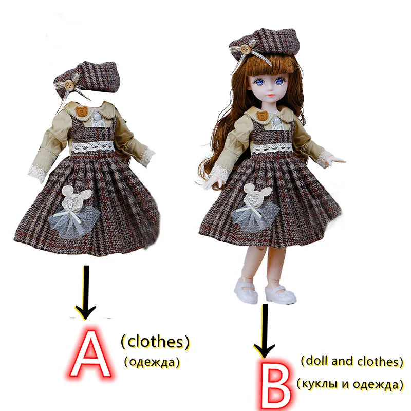 Fashion 1/6 Bjd Doll or Dress Up Clothes Accessories 30cm Princess Doll Kids Children's Girl Birthday Gift Toys