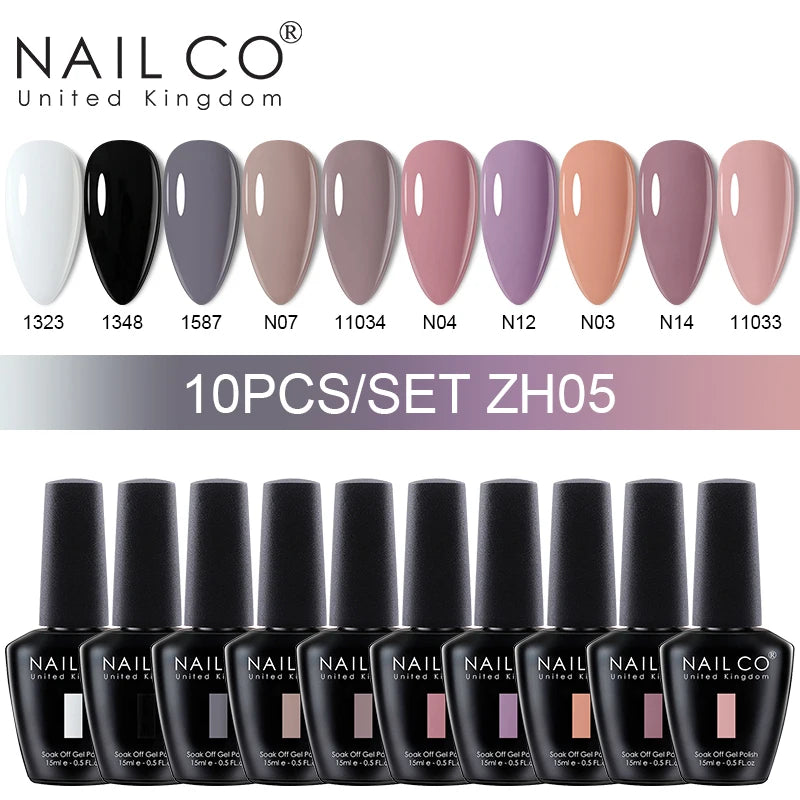 NAILCO 15ml 10/20pcs Gel Nail Polish Set Spring Summer Color UV Gel Nail Art All For Manicure  Gel Paint For DIY Professionals