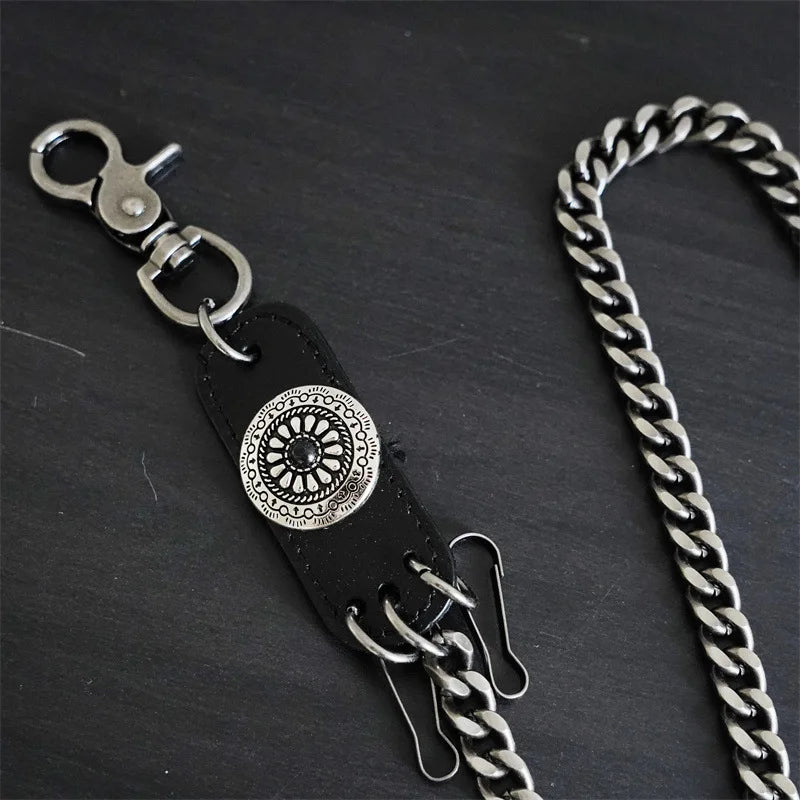 Hip Hop Punk Leather Skull Metal Casual Wild Pants Chain Wallet Chain Key Chain Men's Waist Chain