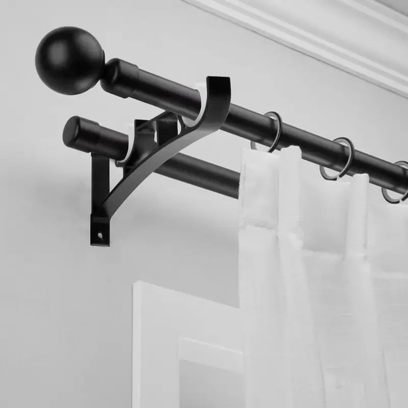 Aluminum alloy curtain rod Roman pole bracket, top mounted single pole double pole base bracket, modern and simple 1Set