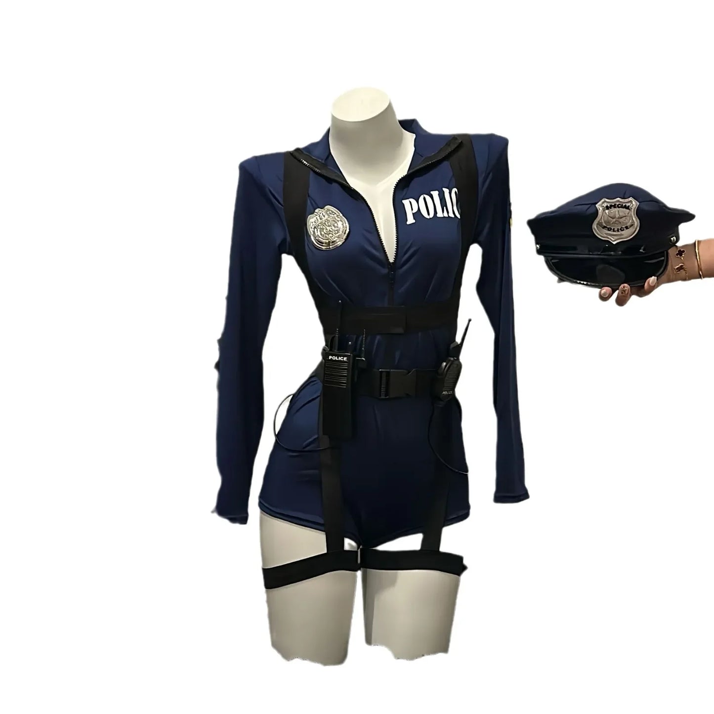 Halloween Sexy Cop Cosplay Erotic Lingerie Policewoman Costume Police Uniform Women Jumpsuit Nightclub Performances Costumes