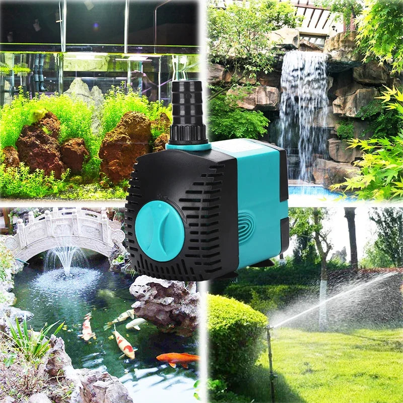 220V-240V Ultra-Quiet 3W-70W Multifunction Submersible Water Fountain Pump Filter Fish Pond Aquarium Water Pump Tank Fountain