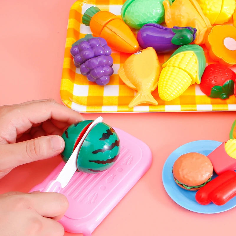 Kitchen Toys Set For Girls Toys Cooking Baby Cutting Fruit Cooking Kitchen Utensils Children's Simulation Education Pretend Play