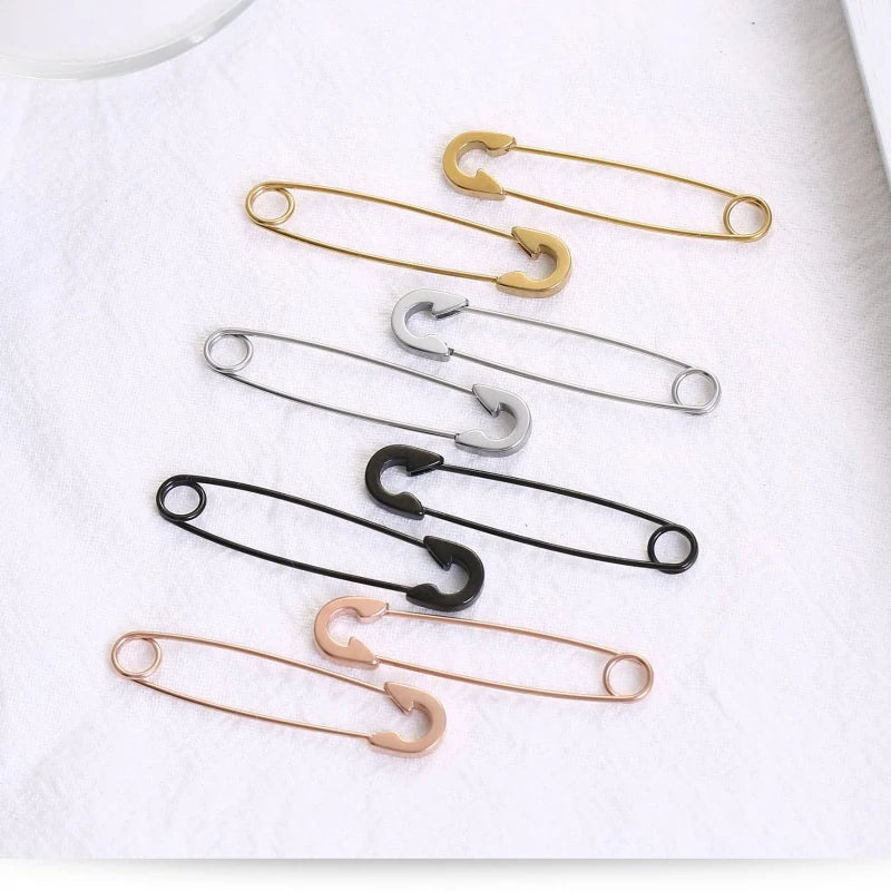 Creative Punk Hip Hop Paper Clip Srud Earrings Women Girls Paperclip Brooch Pins Drop Earrings Women Earring Jewelry Gifts