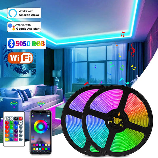 LED Strip Lights USB 1-30M RGB 5050 Bluetooth APP Control Luces Led Flexible Diode TV Backlight Room Decoration Lamp Ribbon