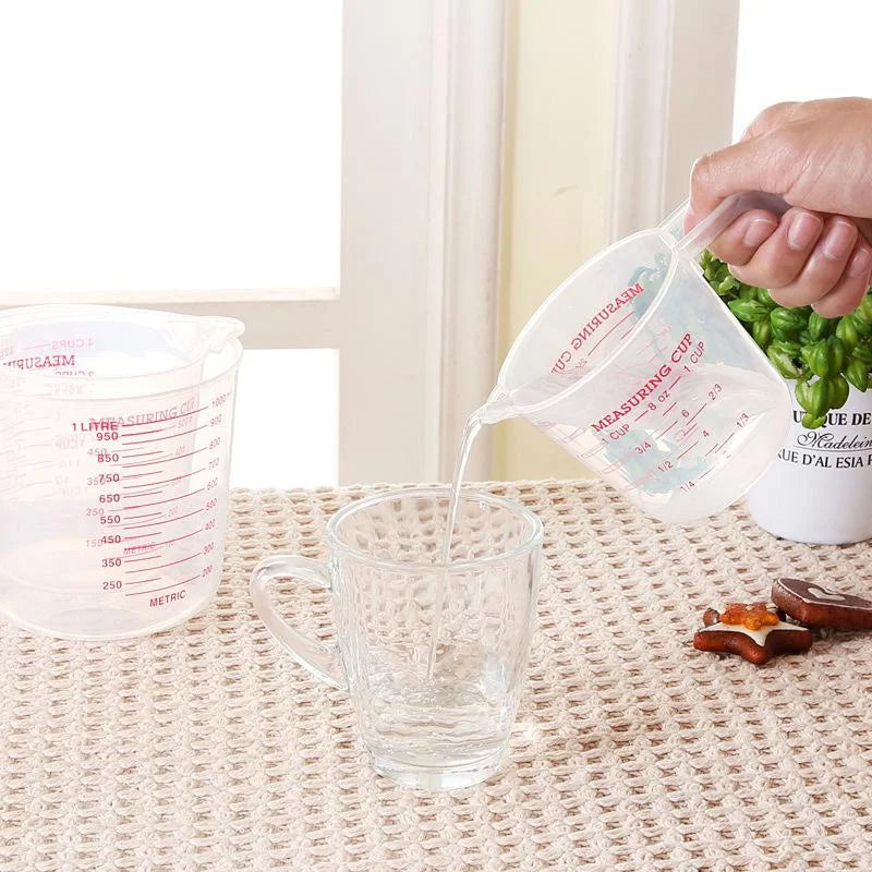 3 Pcs/set Clear Plastic Liquid Measuring Cups Jug Kitchen Cooking Baking Measuring Tools Accessories