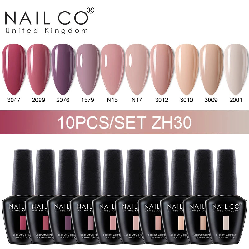 NAILCO 15ml 10/20pcs Gel Nail Polish Set Spring Summer Color UV Gel Nail Art All For Manicure  Gel Paint For DIY Professionals