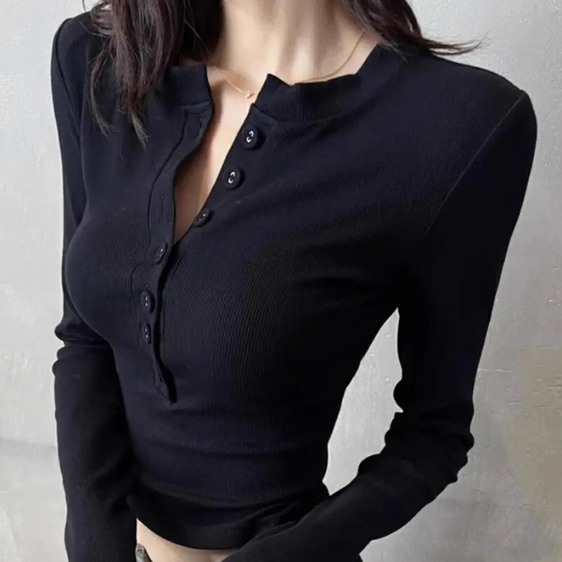 Plain Polyester Woman Tshirt Slim Polo Neck T Shirt for Women Casual Tops Clothing Sales Youth Fashion 2025 Synthetic New Trend