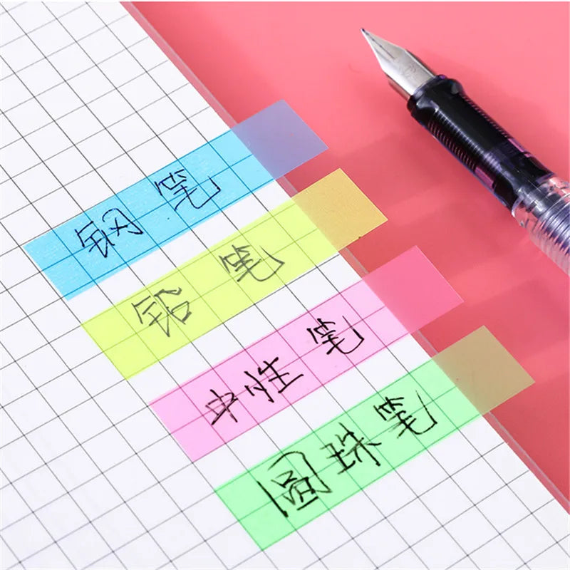 200 Sheets Color Sticky Notes Memo Pad Notes Index Transparent Post Stickers Bookmarks Notepad School Office Stationery Supplies