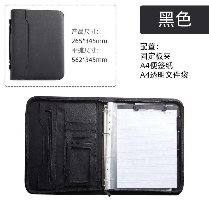 File Bag A4 Binder Document Box Calculator Office Clip Cabinet Folder 4 Rings Holder Manager Briefcase Stationery Case